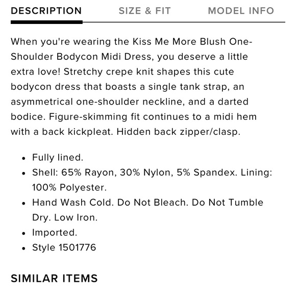 Lulus Blush Pink One-Shoulder Bodycon Midi Dress - Picture 4 of 7